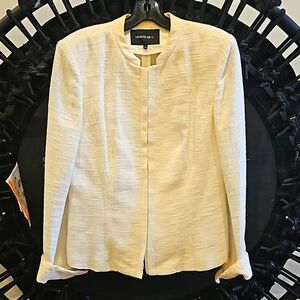 Lafayette 148 New York size 6 ivory zip front jacket